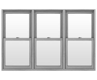 3 double hung windows